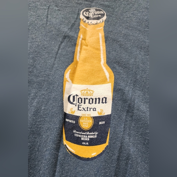 Corona Extra Graphic Tshirt Mens Size Small Nwot Faded Blue - Picture 3 of 6